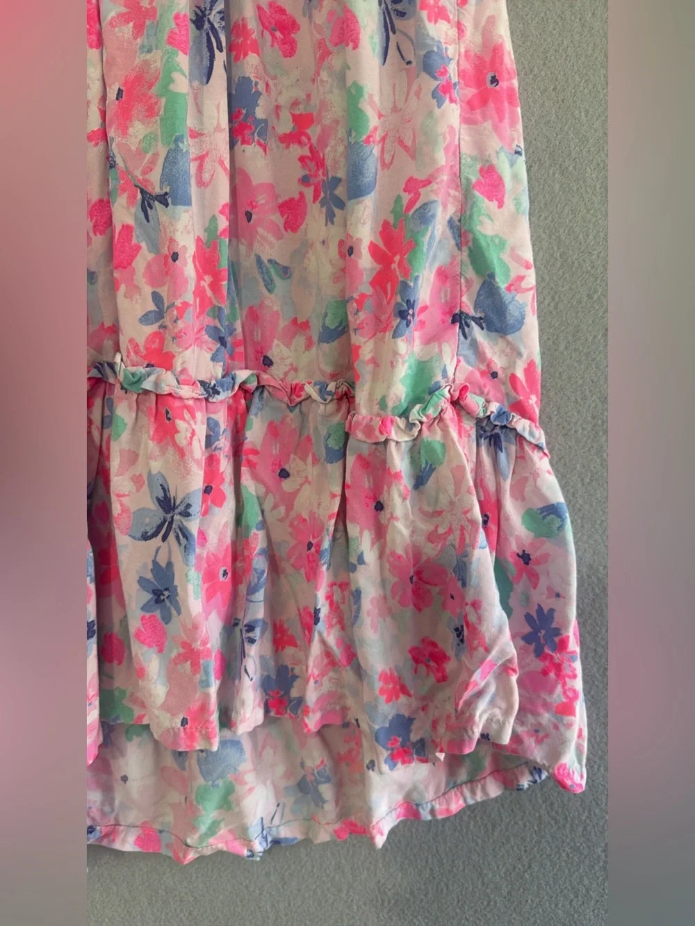 OshKosh Floral Skirt Tiered s5 Girls Elastic Waist